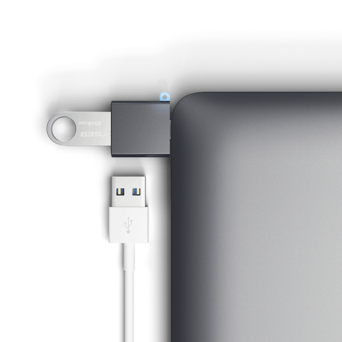 Aluminum USB-C to USB-A 3.0 Adapter